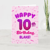 Happy 10th Birthday Card with Custom Name カード (正面)
