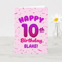 Happy 10th Birthday Card with Custom Name カード