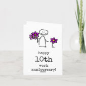 Happy 10th Work Anniversary Card, Co-workerボス カード (裏面)