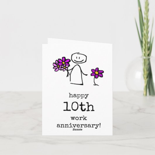 Happy 10th Work Anniversary Card, Co-workerボス カード (裏面)