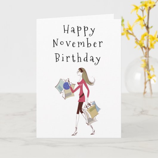 HAPPY ***11月*****HER**カード カード (黄色い花)