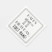 HAPPY 11th誕生日;アールデコスタイル;名前をカスタムする スタンダードランチョンナプキン (角)