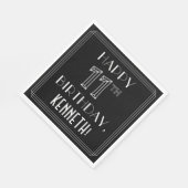 HAPPY 11th誕生日;アールデコスタイル;名前をカスタムする スタンダードランチョンナプキン (角)