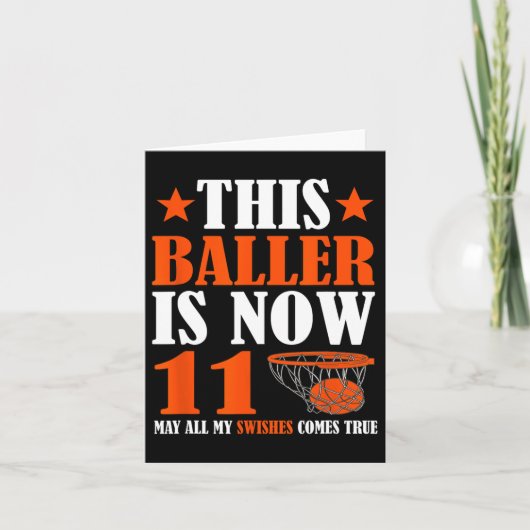 Happy 11th Birthday 11 Year Old Bysketbyll 11th Bi カード (正面)