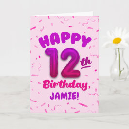 Happy 12th Birthday Card with Custom Name カード