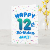 Happy 12th Birthday Card with Custom Name カード (黄色い花)