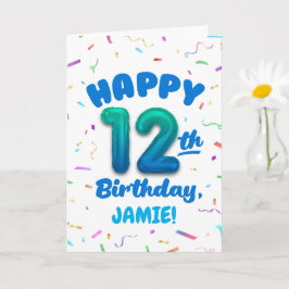 Happy 12th Birthday Card with Custom Name カード