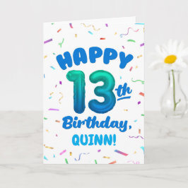 Happy 13th Birthday Card with Custom Name カード