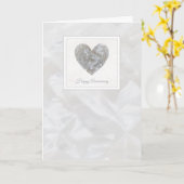 Happy 15th 結婚anniversary crystalハート カード (黄色い花)