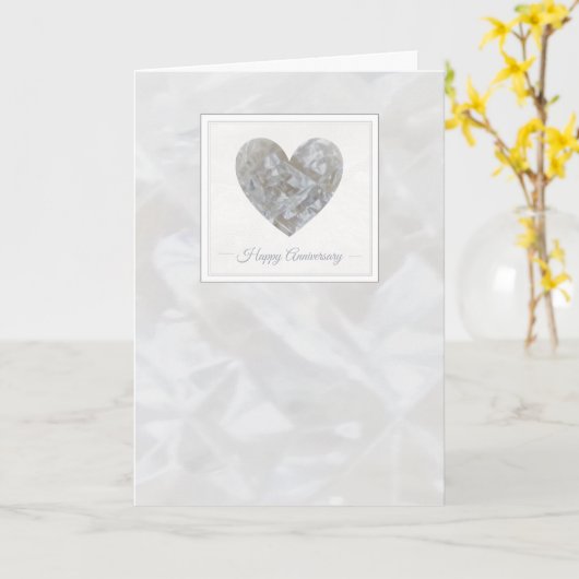 Happy 15th 結婚anniversary crystalハート カード (黄色い花)
