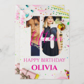 happy 15th Birthday Personalized card 招待状 (正面/裏面)