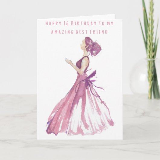 Happy 16誕生日へ私の素晴らしい友最高の人 カード (正面)
