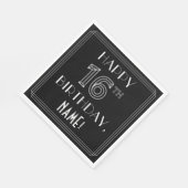 HAPPY 16th誕生日;アールデコスタイル;名前をカスタムする スタンダードランチョンナプキン (角)