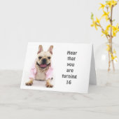 HAPPY **16th**誕生日はBULDOGと言う カード (黄色い花)