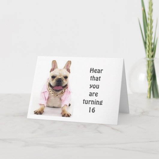 HAPPY **16th**誕生日はBULDOGと言う カード (正面)