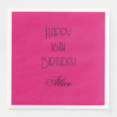 Happy 16th Birthday Pink Black Custom Name 2026 (正面)
