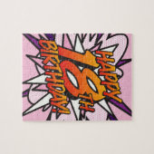 HAPPY 18th誕生日ピンクおもしろいレトロ漫画本 ジグソーパズル (横)