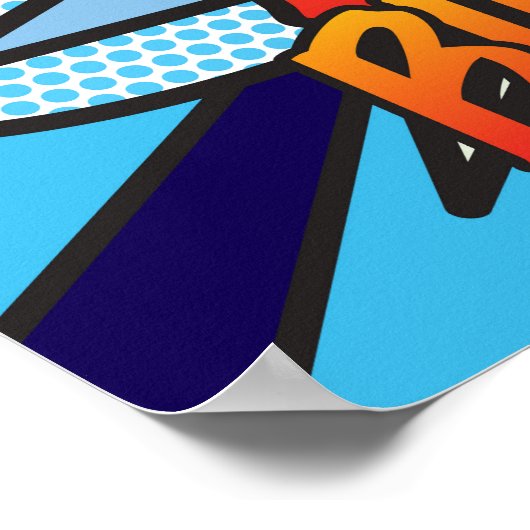 HAPPY 18th誕生日漫画ブックアーポップ・アートのトブルー ポスター (角)