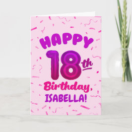 Happy 18th Birthday Card with Custom Name カード
