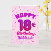 Happy 18th Birthday Card with Custom Name カード (黄色い花)