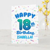 Happy 18th Birthday Card with Custom Name カード (黄色い花)