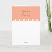 Happy 1st Anniversary flowers peach カード (裏面)