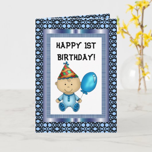 Happy 1st Birthday card カード (黄色い花)