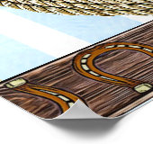 Happy 1st Birthday CowboyとTeddy Bear Boy's ポスター (角)