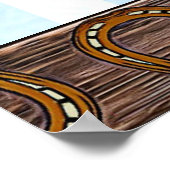 Happy 1st Birthday CowboyとTeddy Bear Boy's ポスター (角)