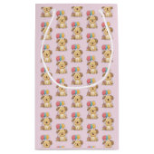 Happy 1st Birthday Gift Wrap, Custom Puppy  スモールペーパーバッグ (裏面)