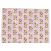 Happy 1st Birthday Gift Wrap, Custom Puppy  ラージペーパーバッグ (裏面)
