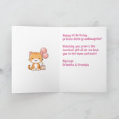 Happy 1st Birthday Granddaughter, Cute Kitten カード (内部)