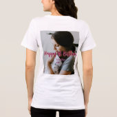 Happy 1st birthday kids baby mother red orange sty トライブレンドＴシャツ (裏面)