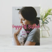 Happy 1st birthday kids baby mother red orange sty 招待状 (スタンド正面)