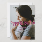 Happy 1st birthday kids baby mother red orange sty 招待状 (裏面)