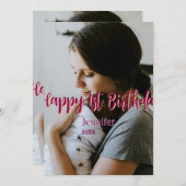 Happy 1st birthday kids baby mother red orange sty 招待状 (正面/裏面)