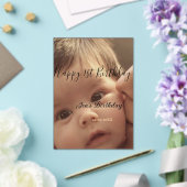 Happy 1st birthday name photo date stylish calligr アクリル招待状 (インサイチュ (ウェディング))