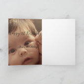 Happy 1st birthday name photo date stylish calligr カード (内部)