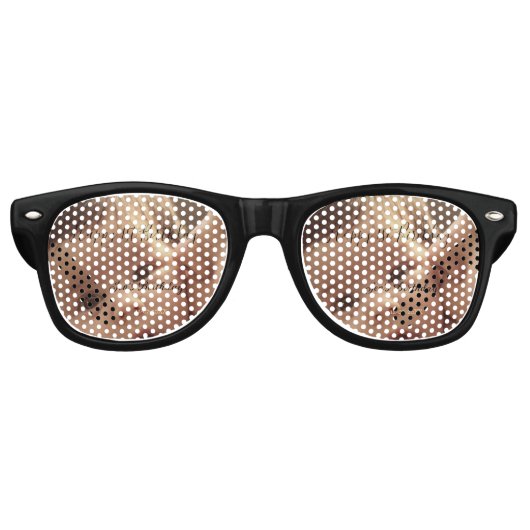 Happy 1st birthday name photo date stylish calligr レトロサングラス (正面)