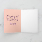 Happy 1st birthday orange purple boho retro name  カード (内部)