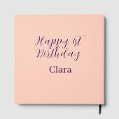 Happy 1st birthday orange purple boho retro name  ゲストブック (裏面)