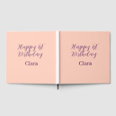 Happy 1st birthday orange purple boho retro name  ゲストブック (全面)