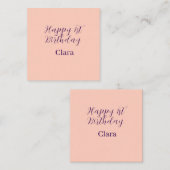 Happy 1st birthday orange purple boho retro name  スクエア名刺 (正面/裏面)