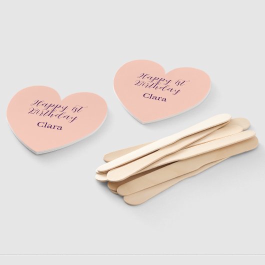 Happy 1st birthday orange purple boho retro name  ハンドファン (組立なし)