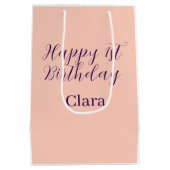 Happy 1st birthday orange purple boho retro name  ミディアムペーパーバッグ (裏面)