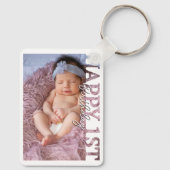Happy 1st Birthday Photo college Card キーホルダー (裏面)