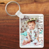 Happy 1st Birthday Photo college Card キーホルダー (正面)