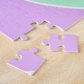 Happy 1st birthday pink green blue acrylic pour  ジグソーパズル (側面)