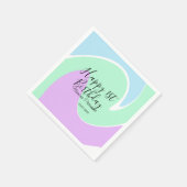 Happy 1st birthday pink green blue acrylic pour  スタンダードカクテルナプキン (角)