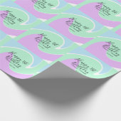Happy 1st birthday pink green blue acrylic pour ラッピングペーパー (角)